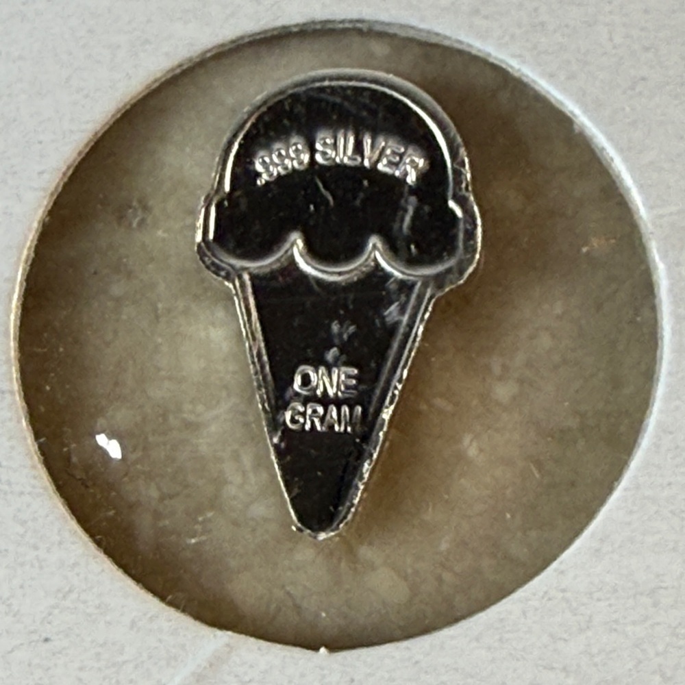 999 Fine Silver Ice Cream Cone 1 Gram